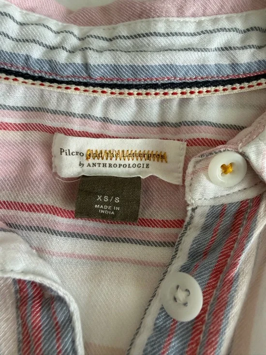 Anthropologie Pilcro & the Letterpress The Bo Boyfriend Buttondown Shirt Sz XS/S - Picture 9 of 15